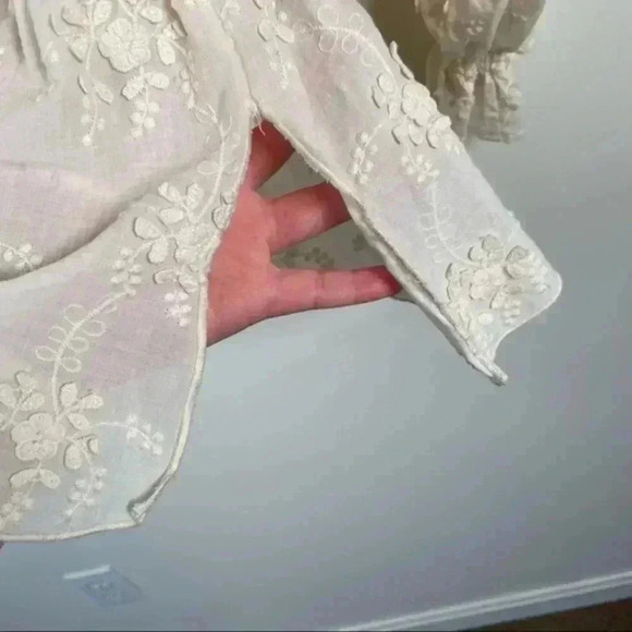 Mes Demoiselles Ivory Floral Embroidered Poplin Top - Picture 6 of 11